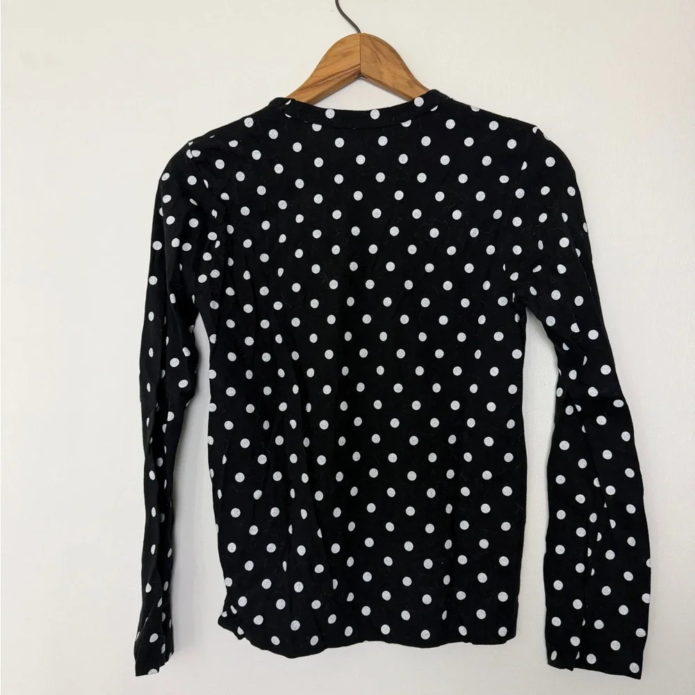 Comme des Garcons Play Black and White Polka Dot Long Sleeve Tee - Picture 3 of 4